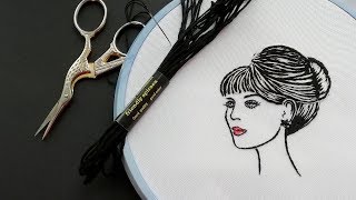 Hand Embroidery ART | how to embroider Lady #malina_gm