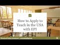 Webinar: How to Apply to Teach in the USA with EPI 9.20.18