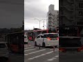 三田市内を走る連節バスと神戸電鉄　2 car bus and kobe railway sanda city japan