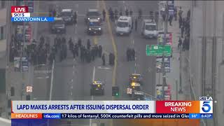 Police arresting 'No Kings' protesters amid standoff in downtown Los Angeles