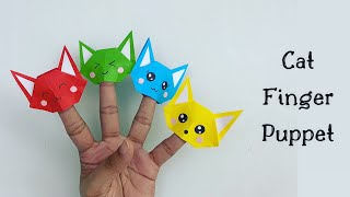 DIY CAT FINGER PUPPET / Paper Crafts For School / Paper Craft / Easy kids craft ideas / Paper Cat