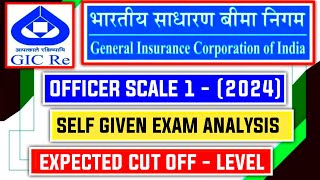 Self Given Exam Analysis GIC Re Assistant Manager 2024 - Expected Cut Off