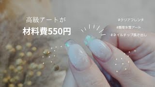 【セルフネイル】100均で冬のクリアフレンチしたら安すぎた