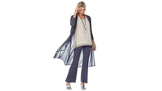 WynneLayers Mixed Media Duster Cardigan