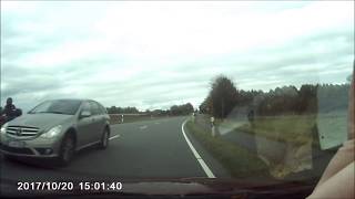 German Dashcam Münsterland #CrasyDRIVERS 003 : Mercedes überholt trotz Gegenverkehr