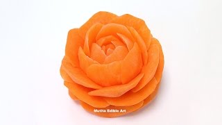 Orange Rose Flower From Carrot - Advanced Lesson 11 By Mutita Art Of Fruit And Vegetable Carving