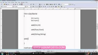 Java Overloading Classes | Java Online Course For Beginners | Java Training Online | H2k Infosys