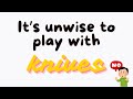 It's Unwise to Play with Knives | Lyrics Video - Funny Songs for Kids by David Thurlow