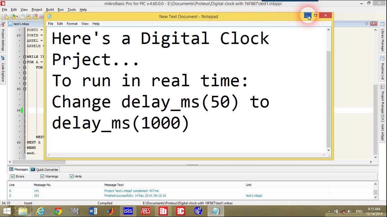 Digital Clock Using Proteus Isis And Mikrobasic Youtube