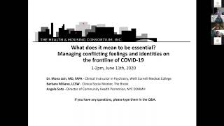 The Health & Housing Consortia COVID-19 Town Hall Series: Mental Health for Frontline Workers