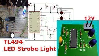 Simple TL494 LED Blinker Circuit (Strobe Light)