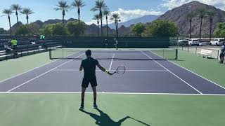 Matteo Berretini & Jannik Sinner | 2021 Indian Wells Practice | Court level