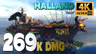 Destroyer Halland on map Trap, 269k damage - World of Warships