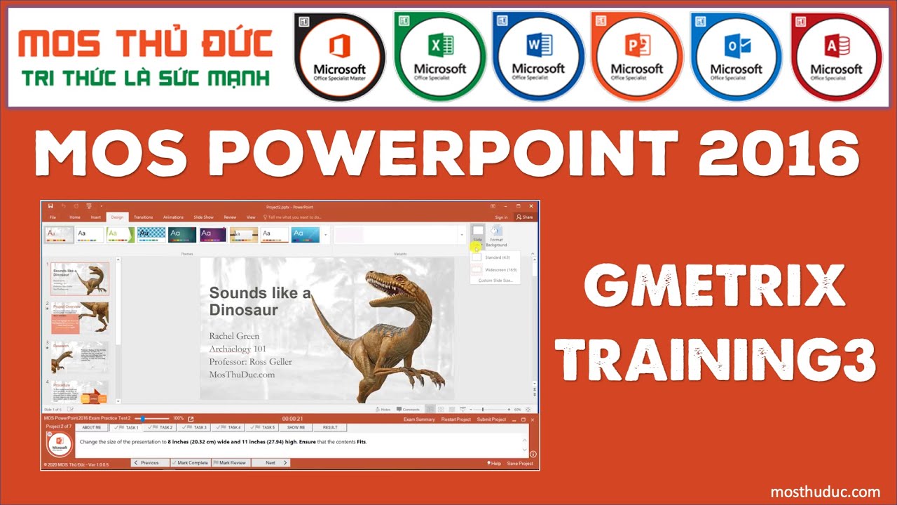 MOS PowerPoint 2016 Training 3 - GMetrix - YouTube