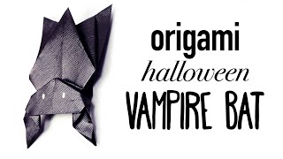 Origami Hanging Bat for Halloween Tutorial - DIY - Paper Kawaii