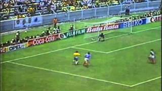 Brazil vs France World Cup 1986 - Muller Hits Post