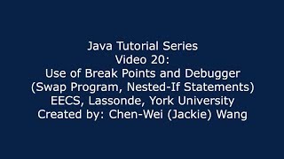 EECS1021 Java Tutorial 20