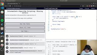 Missing Letters | Intermediate Algorithm Scripting | Free Code Camp