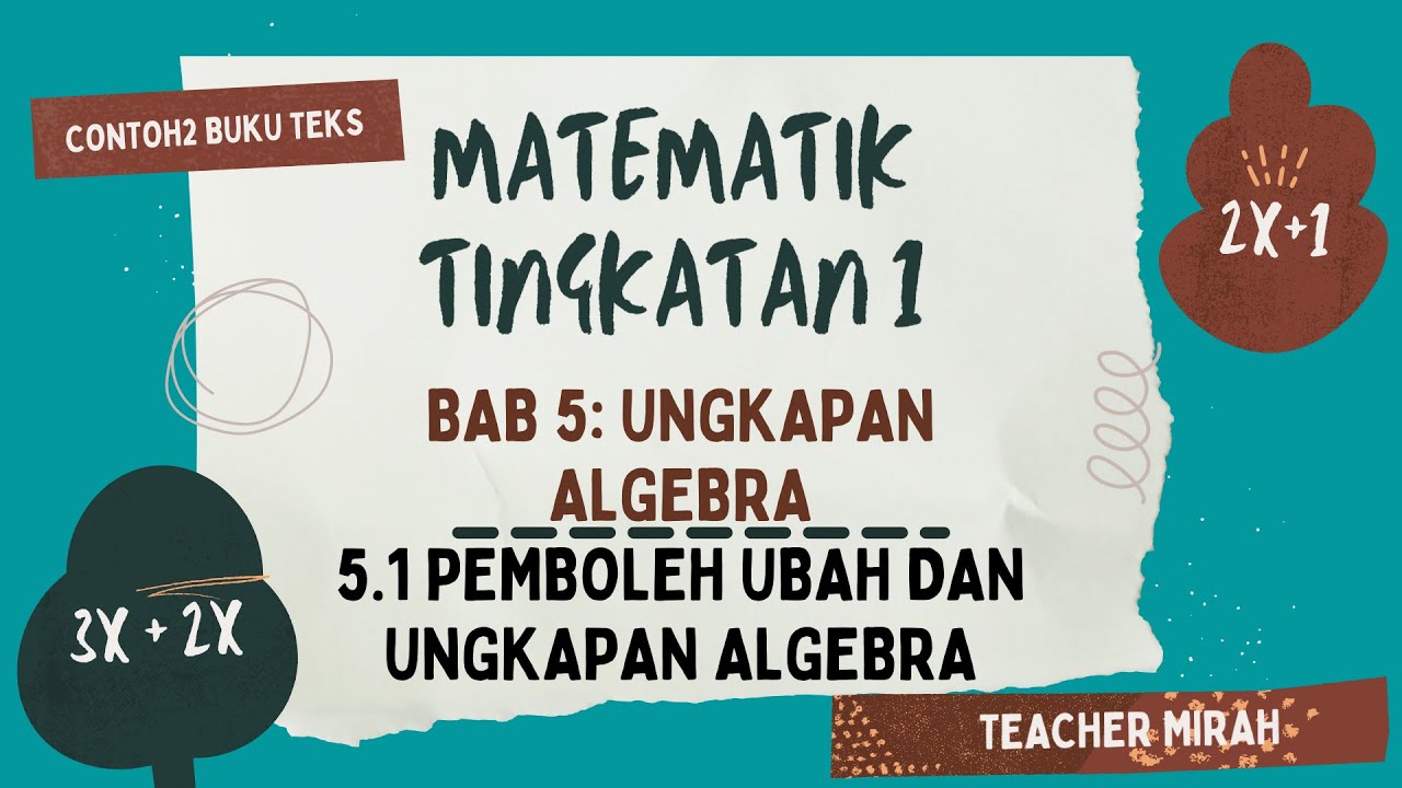 F1 BAB 5 Ungkapan Algebra | 5.1 Pemboleh Ubah Dan Ungkapan Algebra ...