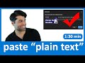How to paste plain text