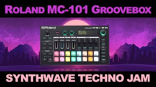 mc 101 synthwave techno jam session with an old mpc drumkit