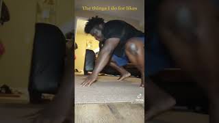Big man try handstand