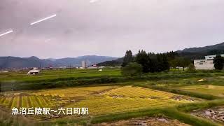 10月8日ほくほく線車窓風景。六日町駅〜魚沼丘陵駅