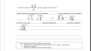 simplifying expressions containing square roots   module 29   mth 062