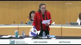 19th Assembly, 2nd Session, Day 93 - Inuvialuktun Interpretation 21FEBRUARY2022