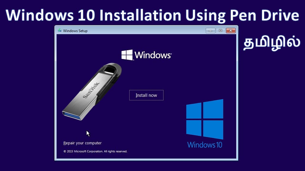 How To Install Windows 10 Using USB Flash Drive/Pendrive (Full Step-By ...