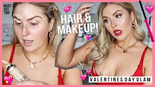 RED HOT DATE NIGHT ❤️ Hair & Makeup Tutorial for Valentines Day!