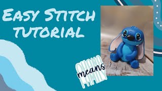Easy fondant sugarpaste Stitch cake topper tutorial