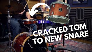 Cracked Tom Shell to New Auxiliary Snare