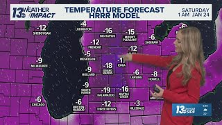 13 ON YOUR SIDE Forecast: On & Off Snow Continues; Dangerously Cold By Friday