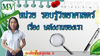 หน่วยรอบรู้วิทยาศาสตร์ กิจกรรมพลังงานของเรา  อนุบาล 3