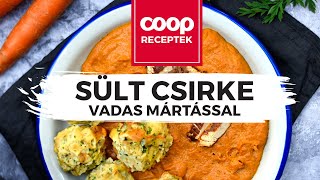 Sült csirke vadas mártással és zsemlegombóccal - recept