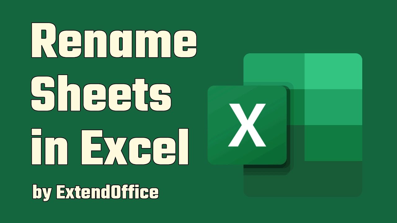 Simple Methods To Rename A Sheet In Excel - YouTube