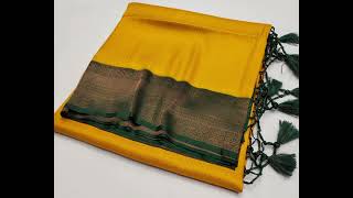 Kubera pattu saree //copper zari soft silk saree //contrast blouse and pallu// WhatsApp 99440 85699