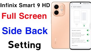 infinix smart 9 HD system navigation setting | infinix smart 9 HD me side se back kaise kare