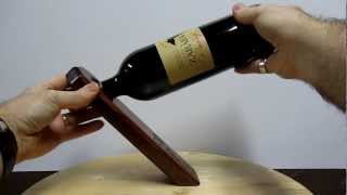 Self Balancing Wine Bottle Holder - Mahogany Wood