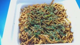 夜食動画　スーパーカップ　大盛りいか焼そば　エースコック カップラーメン A Large Serving Instant Cup Ramen Chow Mein Worcester Sauce