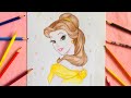 Princess Belle Drawing | Drawing: PRINCESS BELLE | Disney | BUDGET ART