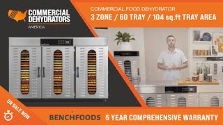 COMMERCIAL DEHYDRATORS - 3 Zone / 60 Tray / 104 sq. ft Tray Area