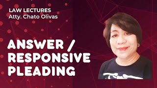 [Law Lectures] Answer / Responsive Pleading (Video40)