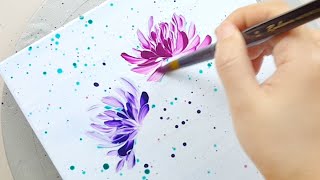 (613) 3 elegant flowers | Easy Painting ideas | Acrylic Painting for beginners | Designer Gemma77