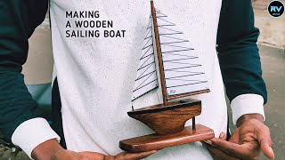 Making a sailing boat model | In teak wood | Handmade