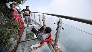 Scary Glass bridge in china | Try Not To Laugh | Part 1