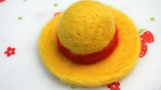 one piece needle felted straw hat tutorial