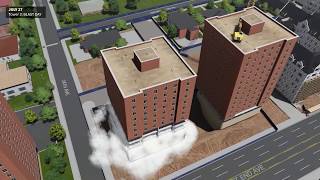 Animation of Carmichael Tower 3 Implosion