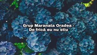 Grup Maranata Oradea - De frica eu nu stiu